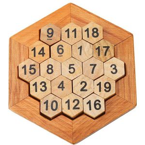 Hout Speelgoed Grappig Geometrische Vorm Nummer Puzzel Kinderen Houten Nummer Board Math Game Early Educatief