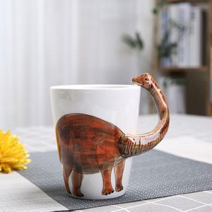 350Ml Dinosaurus Keramische Cup Hand Geschilderd Dier Koffie Mok 3D Cartoon Tyrannosaurus Cup Kinderen Melk Cup