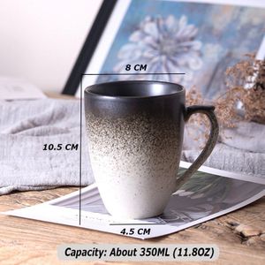 300ML Ceramic Coffee Mug Tumbler Retro Porcelain Tea Milk Beer Water Cup Home Office Drinkware Teacup Specialized Coffee 11.8oz