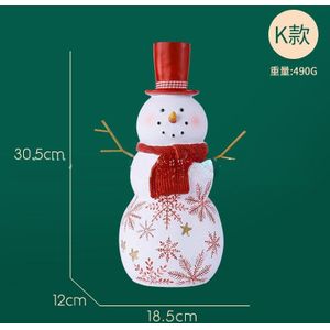Kerst Sneeuwpop Kerstman Beer Ambachten Luxe Creatieve Nordic Dier Rode Kamer Gazon Decoraties Sculptuur Figuur Standbeeld