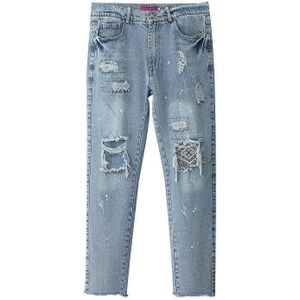 Uncledonjm Verontruste Jeans Mannen Ins Mode Hip Hop High Street Retro Broek Vernietigen Jeans Mannen ED-AC11