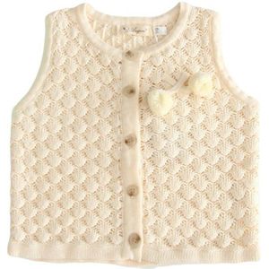 Herfst Meisjes Jongens Trui Vest V-hals Effen Kleur Open Stitch Pompom Knop Breiwol Vesten Kids Jas E9301
