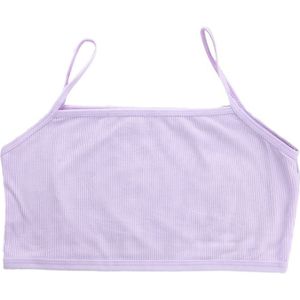 Student Meisjes Training Beha Spaghetti Band Geribbelde Bandeau Cami Crop Ondergoed