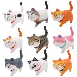 9 Per Set Auto Decoratie Simulatie Kat Pop Kitty Creatieve Auto Center Console Speelgoed Kat Micro Landschap Leuke Auto-accessoires