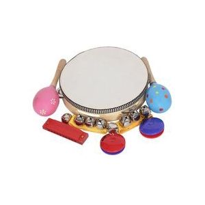 8 Stuks Muzikale Speelgoed Slaginstrumenten Band Ritme Kit Inclusief Tamboerijn Maracas Castagnetten Handbells Harmonica Voor Kinderen