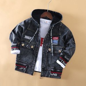 Lente Herfst Baby Jongens Jas Modieuze Cowboy Baby Jas Hooded Bovenkleding Rits Kids Denim Jassen Kinderen Kleding