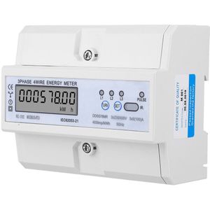 RS485 3 Fase 4 Draad Lcd Energy Meter Multifunctionele Elektrische Din Rail Meter W/Voltage Huidige Frequentie Kwh Power factor Display