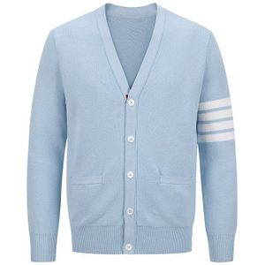 Tb Thom Trui Mannelijke Herfst Winter Brand Herenkleding 4-Bar Streep V-hals Vest Jas Luxe Harajuku truien