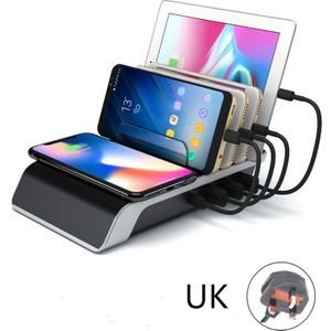 Draadloze Snelle Charger Stand 45W 4 Poorten Usb Hub Charger Eu Laadstation 5-In-1 Universele charger Dock Houder Au Uk Us Lading