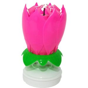 Decoratie Vintage Muziek Kaars Dubbele Bloesems Verjaardagstaart Platte Draaiende Elektronische Декор Дома Новый Год Party