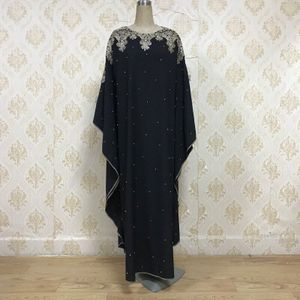 Moslim Kaftan Abaya Jurken Tuniek Ramadan Islamitische Vrouwen Batwing Mouw Kant Kralen Losse Uitloper Caftan Dubai Arabische Lange Gewaad