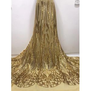 Classic Wit 2022 Afrikaanse Tule Kant Met Pailletten Voor Afrikaanse Trouwjurk NN365_K