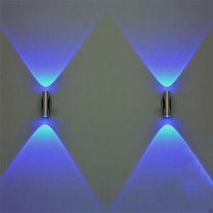 Tweekoppige LED Wandlamp Huis Blaker Bar Veranda Muur Decor Plafondlamp Blauw tweekoppige Plafondlamp schroeven # X