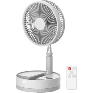 Mini Opvouwbare Rekbaar Fan Usb Oplaadbare Draagbare Voetstuk Ventilator Met Afstandsbediening Ingebouwde 10800Mah Batterij Huishouden