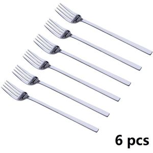 8.5 &#39;&#39;Rvs Tafel Vork Koreaanse Lange Handvat Diner Vlees Eten Steak Vorken Set Voedsel Bestek Keuken Accessoires 4pcs/6Pcs