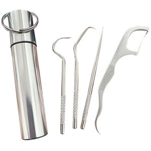 Draagbare Titanium Tandenstoker Tas Set Herbruikbare Metalen Tandenstokers Met Houders Voor Outdoor Picknicks En Camping Duurzaam Gereedschap