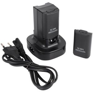Aabb-Dual Charger Dock Station Met 2 Stuks 4800Mah Oplaadbare Batterij Led Opladen Licht Voor Xbox 360 Controller eu Plug