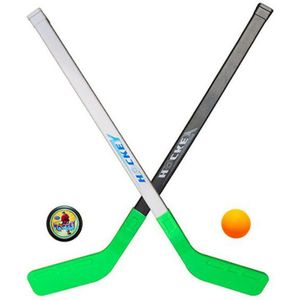 2Pcs Hockey Sticks Ballen En 2 Stuks Ijshockey Sticks Winter Kind Apparatuur Ijshockey Stick Kids Sport Speelgoed past Voor 1-8Years