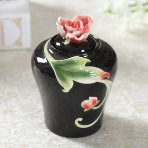 Pioen Suiker Potten Bone China container Gekleurde emaille porselein Servies Koffie Drinkware Set