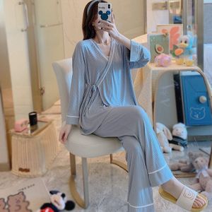 Vrouwen Katoen Zwangerschap Feeding Nachtkleding Nachtkleding Set Leuke V-hals Button Open Voor Moederschap Moeder Verpleging Pyjama Voor Zwangere