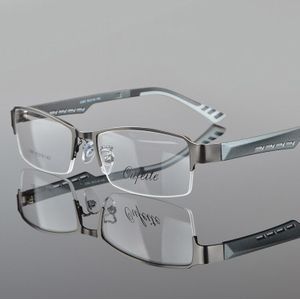 Metalen Semi-randloze Frame Bril Mannen Business Eyewear Clear Lens Bijziendheid Brilmontuur Armacao de Oculos de Grau DD0771