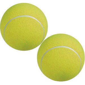 2 Stuks 9.5 Inch Opblaasbare Tennisbal 24 Cm Grote Handtekening Tennis Rubberen Bal Huisdier Chew Speelgoed (Met Gas naald)