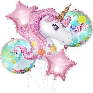 Taoqueen Cartoon Hoed Verjaardagsfeestje Decor Kids Eenhoorn Ballonnen My Little Paard Feestartikelen Ballonnen Set Hoed