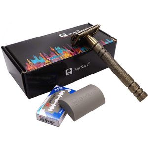 Veiligheid Scheermes Scheren Mannen Klassieke Metalen Tweesnijdend Scheermesje Vervangbare Verstelbare Veiligheid Scheermes Klassieke Mannen Scheren