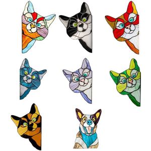 Thuis Raamstickers Persoonlijkheid Creatieve Schattige Kitty Hond Dier Stickers Muur Raam Auto Glas Stickers Decoratieve Supplies