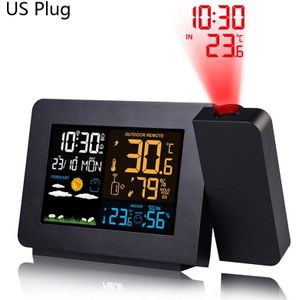 Alarm Projectie Klok Thermometer Hygrometer Draadloze Weerstation Digitale Horloge Snooze Desk Tafel Project Radio Klok