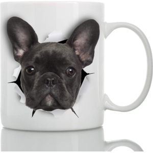 Grappige Zwarte Franse Bulldog Mok Keramische 11 oz Grappige Koffie Mok