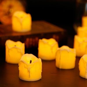 6 stuks Vlamloze led kaars, Warm wit Licht Flash Elektronische Theelichtjes Urodziny, Battery Operated Wedding kaarsen