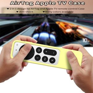 Anti-Verloren Beschermhoes Voor Apple 4K Hd Tv Afstandsbediening Anti-Slip Duurzaam Siliconen Shockproof Cover airtag Toepassing