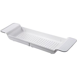 Uitbreidbaar Bad Rack Verstelbare Caddy Organisator Plastic Bad Lade Voor Boek/Wijn/Telefoon/Fruit