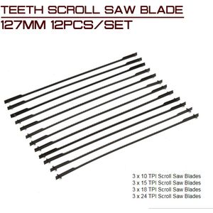 12 Stks/set Tanden Scroll Zaagblad 127Mm Voor Snijden Hout Houtbewerking Power Tool Accessoires Zwart