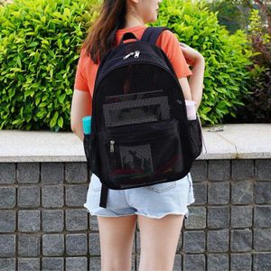 Heavy Duty Mesh Rugzak See Through Student Rugzak Schouder Schooltas Voor Woon-werkverkeer Zwemmen Reizen Strand Outdoor Sport