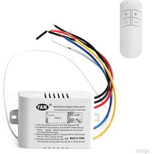 220V 1/2/3/4 Manieren Wireless On/Off Lamp Afstandsbediening Schakelaar Ontvanger Zender C90A