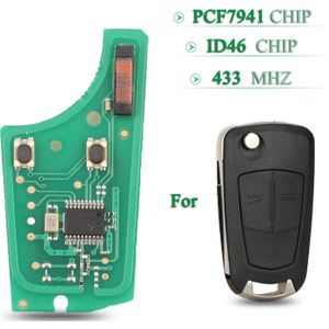 Bilchave 2 Knoppen 433Mhz ID46 PCF7941 Chip Afstandsbediening Autosleutel Printplaat Voor Opel/Vauxhall Astra H 2004 Corsa D 2007