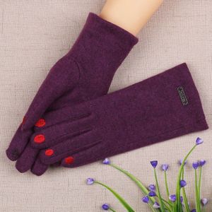 Vrouwen Winter Warm Touchscreen Handschoenen Houden Plus Fluwelen Binnenkant Cashmere Blend Vrouwelijke Nep Nagels Elegante Dunne Handschoenen