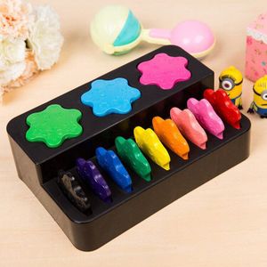 12 Color Set Snowflake Shape Wax Crayons Safe Non-toxic Oil Pastels for kids Children Drawing