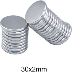 2/5/10/20/50/100 Pcs 30X2 Mm Zoeken Grote Diameter Magneet 30 Mm X 2 Mm Bulk Ronde Magnetische Magneet 30X2 Mm Neodymium Magneten Disc 30*2