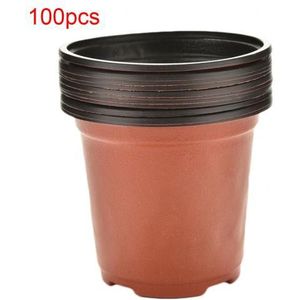 100Pcs Plastic Bloemen Pot Planten Kwekerij Potten Bloempot Kwekerij Planter Tuin Potten Planters Pot Home Decor Tuin gereedschap