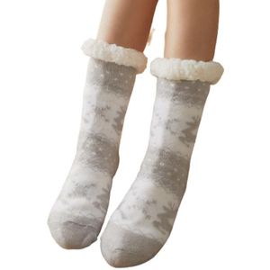 Kerst Super Dikke Sokken Winter Vrouwen Thermische Cozy Fuzzy Slipper Sokken Fleece Gevoerde Antislip Warm Houden Vrouwelijke