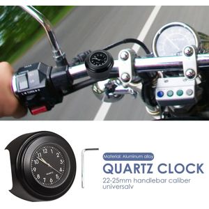 Klassieke Motorfiets Klok Waterdicht Duurzaam Praktische Multi-Functionele 22-25Mm Dia Stuur Horloge Lichtgevende Quartz Klok