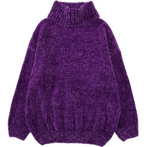 vintage chenille fluwelen dame trui Wind Goud Fluwelen Neil coltrui jumperknitted trui voor vrouwen oversized