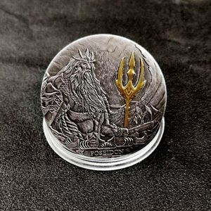 Koning Van Posideon Zilver/Vergulde Herdenkingsmunten Souvenir