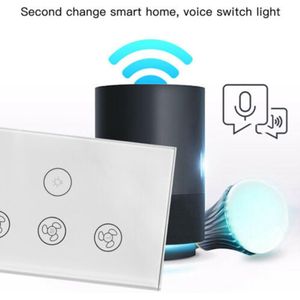 Eu Wifi Smart Plafond Ventilator Muur Touch Schakelaar App Remote Timer En Snelheid Controle Glas Panel Voor Alexa En Google thuis Ventilator Delen