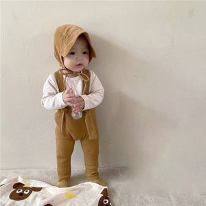 2022 Koreaanse Baby Broek Lente Baby Boy Kleding Meisje Overalls Baby Leggings Peuters Kinderen Broek Pure Kleur Katoenen Broek 6-18M