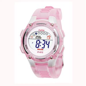 Waardigheid Kleurrijke Jongens Meisjes Studenten Tijd Elektronische Digitale Waterdichte Pols Sport Horloges Baby reloj montre