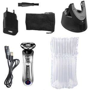 Originele Roterende Nat Droog Elektrisch Scheerapparaat Lcd Oplaadbare Baard Scheerapparaat Voor Mannen Facial Scheren Machine Met Smart Cleaner